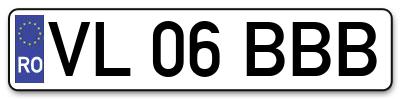 Placuta inmatriculare numar auto  VL-06-BBB, VL 06 BBB, VL06BBB