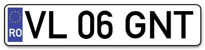 Placuta inmatriculare numar auto  VL-06-GNT, VL 06 GNT, VL06GNT