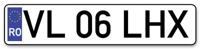 Placuta inmatriculare numar auto  VL-06-LHX, VL 06 LHX, VL06LHX