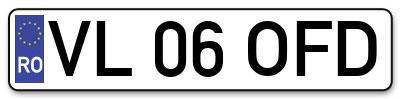 Placuta inmatriculare numar auto  VL-06-OFD, VL 06 OFD, VL06OFD