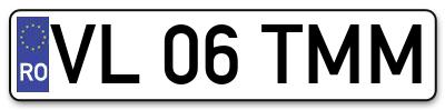 Placuta inmatriculare numar auto  VL-06-TMM, VL 06 TMM, VL06TMM
