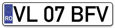 Placuta inmatriculare numar auto  VL-07-BFV, VL 07 BFV, VL07BFV
