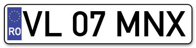 Placuta inmatriculare numar auto  VL-07-MNX, VL 07 MNX, VL07MNX