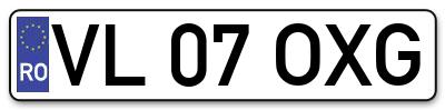 Placuta inmatriculare numar auto  VL-07-OXG, VL 07 OXG, VL07OXG