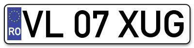 Placuta inmatriculare numar auto  VL-07-XUG, VL 07 XUG, VL07XUG