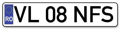 Placuta inmatriculare numar auto  VL-08-NFS, VL 08 NFS, VL08NFS