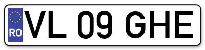 Placuta inmatriculare numar auto  VL-09-GHE, VL 09 GHE, VL09GHE