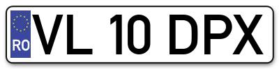 Placuta inmatriculare numar auto  VL-10-DPX, VL 10 DPX, VL10DPX