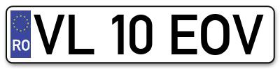 Placuta inmatriculare numar auto  VL-10-EOV, VL 10 EOV, VL10EOV