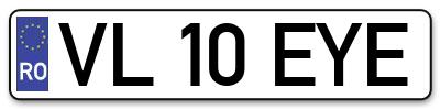 Placuta inmatriculare numar auto  VL-10-EYE, VL 10 EYE, VL10EYE