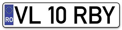 Placuta inmatriculare numar auto  VL-10-RBY, VL 10 RBY, VL10RBY