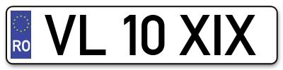 Placuta inmatriculare numar auto  VL-10-XIX, VL 10 XIX, VL10XIX