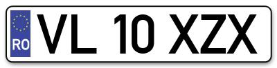 Placuta inmatriculare numar auto  VL-10-XZX, VL 10 XZX, VL10XZX
