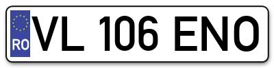 Placuta inmatriculare numar auto  VL-106-ENO, VL 106 ENO, VL106ENO