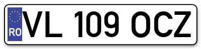 Placuta inmatriculare numar auto  VL-109-OCZ, VL 109 OCZ, VL109OCZ