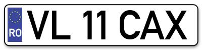 Placuta inmatriculare numar auto  VL-11-CAX, VL 11 CAX, VL11CAX