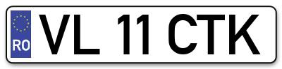 Placuta inmatriculare numar auto  VL-11-CTK, VL 11 CTK, VL11CTK