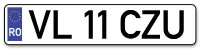 Placuta inmatriculare numar auto  VL-11-CZU, VL 11 CZU, VL11CZU