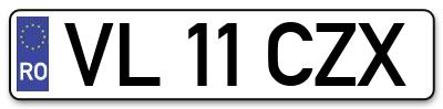 Placuta inmatriculare numar auto  VL-11-CZX, VL 11 CZX, VL11CZX