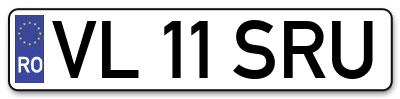 Placuta inmatriculare numar auto  VL-11-SRU, VL 11 SRU, VL11SRU