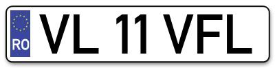 Placuta inmatriculare numar auto  VL-11-VFL, VL 11 VFL, VL11VFL