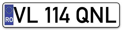 Placuta inmatriculare numar auto  VL-114-QNL, VL 114 QNL, VL114QNL