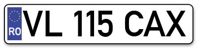 Placuta inmatriculare numar auto  VL-115-CAX, VL 115 CAX, VL115CAX