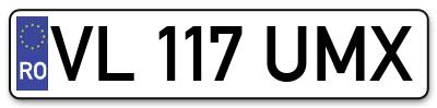 Placuta inmatriculare numar auto  VL-117-UMX, VL 117 UMX, VL117UMX