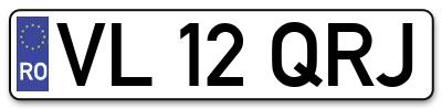 Placuta inmatriculare numar auto  VL-12-QRJ, VL 12 QRJ, VL12QRJ