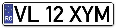 Placuta inmatriculare numar auto  VL-12-XYM, VL 12 XYM, VL12XYM