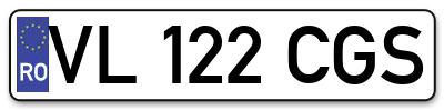 Placuta inmatriculare numar auto  VL-122-CGS, VL 122 CGS, VL122CGS