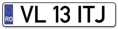 Placuta inmatriculare numar auto  VL-13-ITJ, VL 13 ITJ, VL13ITJ