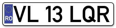 Placuta inmatriculare numar auto  VL-13-LQR, VL 13 LQR, VL13LQR
