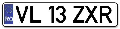 Placuta inmatriculare numar auto  VL-13-ZXR, VL 13 ZXR, VL13ZXR