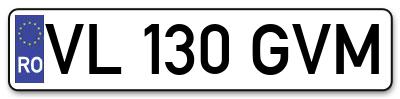 Placuta inmatriculare numar auto  VL-130-GVM, VL 130 GVM, VL130GVM