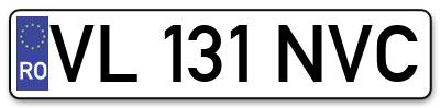 Placuta inmatriculare numar auto  VL-131-NVC, VL 131 NVC, VL131NVC