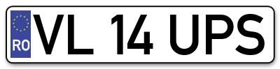 Placuta inmatriculare numar auto  VL-14-UPS, VL 14 UPS, VL14UPS