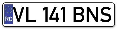 Placuta inmatriculare numar auto  VL-141-BNS, VL 141 BNS, VL141BNS