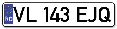Placuta inmatriculare numar auto  VL-143-EJQ, VL 143 EJQ, VL143EJQ