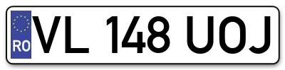 Placuta inmatriculare numar auto  VL-148-UOJ, VL 148 UOJ, VL148UOJ