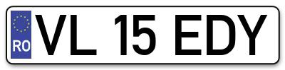 Placuta inmatriculare numar auto  VL-15-EDY, VL 15 EDY, VL15EDY
