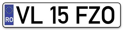 Placuta inmatriculare numar auto  VL-15-FZO, VL 15 FZO, VL15FZO