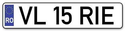 Placuta inmatriculare numar auto  VL-15-RIE, VL 15 RIE, VL15RIE