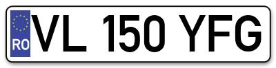 Placuta inmatriculare numar auto  VL-150-YFG, VL 150 YFG, VL150YFG