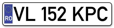 Placuta inmatriculare numar auto  VL-152-KPC, VL 152 KPC, VL152KPC