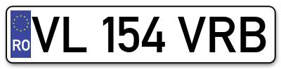 Placuta inmatriculare numar auto  VL-154-VRB, VL 154 VRB, VL154VRB
