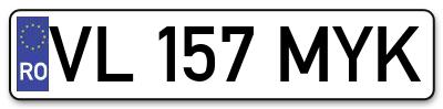 Placuta inmatriculare numar auto  VL-157-MYK, VL 157 MYK, VL157MYK