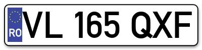 Placuta inmatriculare numar auto  VL-165-QXF, VL 165 QXF, VL165QXF