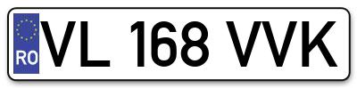 Placuta inmatriculare numar auto  VL-168-VVK, VL 168 VVK, VL168VVK