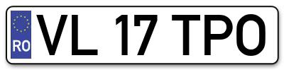 Placuta inmatriculare numar auto  VL-17-TPO, VL 17 TPO, VL17TPO